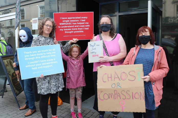 Protest outside the Herefordshire MP's office

