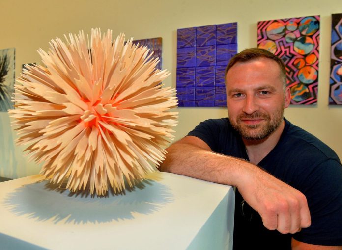 Kurt Hickson from Quinton with his 'Supernova' sculpture